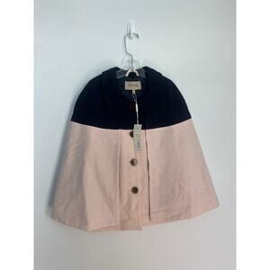 Hucklebones Cape Coat Girls 10Y Colorblock Wool Pink Navy Formal Outerwear